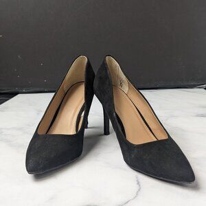 A New Day Pumps Classic Minimalist Heels Black Suede Women Size 7